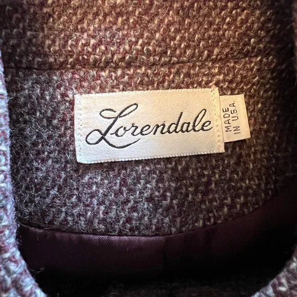 Lorendale Wool Lined Long Maxi Coat Vintage Heavy Purple Gray White Blend NICE - Picture 3 of 16